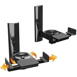Produktbild: RICOO 2X Lautsprecherwandhalterungen Universal Lautsprecher Wandhalterungen Schwenkbar Neigbar LH023-B Halterung Boxen Wand Halter Boxenhalterung Set bis Max. 25-Kg Wandhalter Speaker Wall Mount