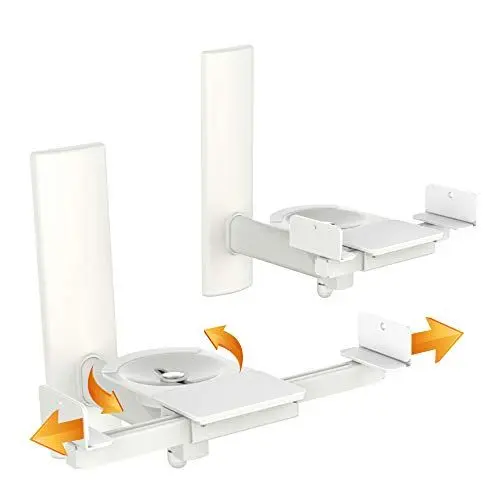 Produktbild: RICOO 2X Lautsprecherwandhalterungen Universal Lautsprecher Wandhalterungen Schwenkbar Neigbar LH023-W Halterung Boxen Wand Halter Boxenhalterung Set bis Max. 25-Kg Wandhalter Speaker Wall Mount