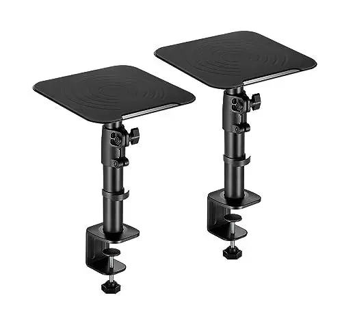 Produktbild: RICOO Lautsprecherständer 2er Set Universeller PC Lautsprecher Boxen Ständer Höhenverstellbar HiFi Audio Boxenständer Tischhalterung LH069-C Schreibtisch Standfuß Studio Speaker Stand Halterung
