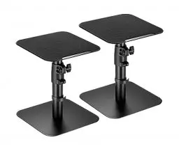 Produktbild: RICOO 2er Set Universeller Lautsprecher Tischhalterung, Lautsprecherständer LH069-T, Boxenständer Höhenverstellbar, Speaker Stand, Lautsprecher Halterung Schreibtisch, Schwarz