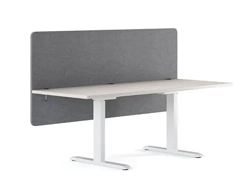 Produktbild: RICOO Akustik Trennwand für Schreibtisch 180 x 80 x 2,3 cm Sichtschutz ZAP1880-G Filz Grau Büro Home Office Pinnwand Schallschutz Raumtrenner Tischtrennwand mit Klemmen Schalldämmung