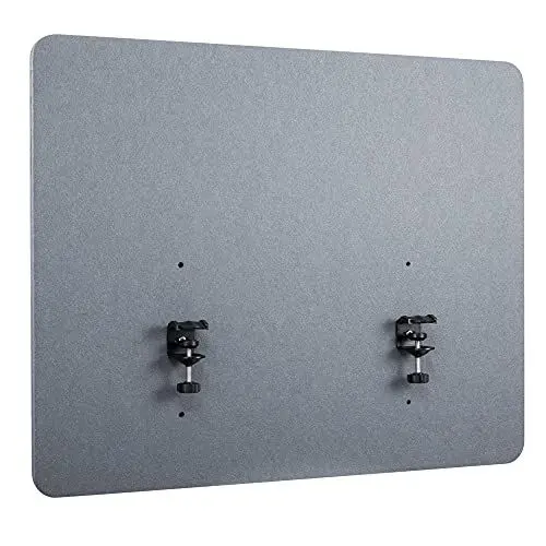 Produktbild: RICOO Akustik Trennwand für Schreibtisch ZAP0760-G 75 x 60 x 2 cm Filz Grau Büro Home Office Pinnwand Schall und Sichtschutz