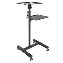 Produktbild: RICOO Beamer Ständer Stativ mit Rollen Höhenverstellbar CZ0800 Ständer für Projektoren Beamerständer Standfuß bis 10 Kg je Ablage Regal Laptoptisch Mobile Notebook Halterung Stand