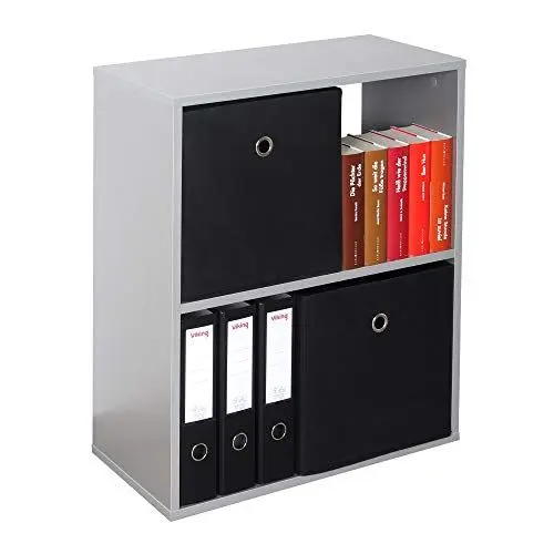 Produktbild: RICOO Bücherregal 2 Fächer 71 x 60 x 31 cm Regal Spannplatte aus Holz Modern grau WM111-PL, Standregal Büro Bücherregale, Regale & Ablagen, Druckerständer, Druckerregal, Aktenregal