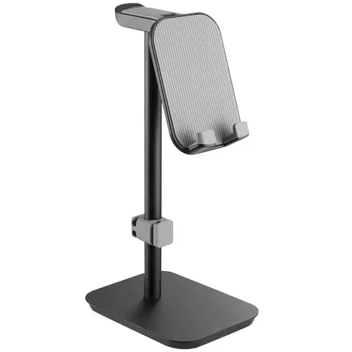 Produktbild: RICOO Headset Handy Halterung Kopfhörer Schreibtisch Ständer Kopfhörerständer Handyständer HH013 Studio TV Gaming PC Kopfhörerhalter Stand Halterung Neigbar Handy-Halter Head-Phone Holder