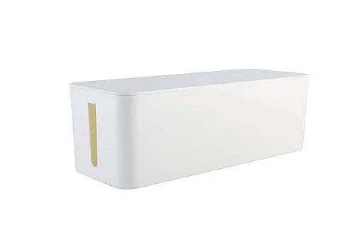 Produktbild: RICOO Kabelbox, Kabelmanagement Box Z4001-W, Kabel Organizer Box 40,6 x 15,6 x 13,4 cm, Aufbewahrungsbox zum Verstecken von Steckdosenleisten, Adaptern und Kabeln, Kabelsammler, Weiß
