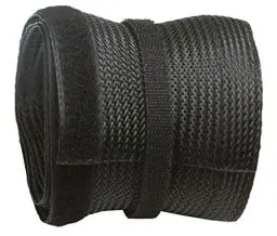 Produktbild: RICOO Kabelkanal Schwarz 200cm lang x 8,5cm breit Z9085B-2 Kabelschlauch wiederverschließbar mit Klettverschluss Kabelführung Kabel Management