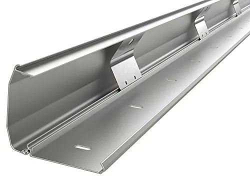 Produktbild: RICOO Kabelkanal aus Aluminium 110cm Klappmechanismus Universal Z1110-S Kabelführungssystem für Fussboden und Wand Wandleiste Kabelklemme Oberputzinstallation Kabelrinnen Leitungskanal, Silber