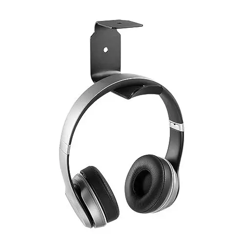 Produktbild: RICOO Kopfhörer Headset Halterung Kopfhörerhalterung Haken für Schreibtisch & Wand KH012 Wandhalterung Aufhängung Unter Tisch-Halter Untertisch Kopfhörerständer Head-Phone Ständer Stand Selbstklebend