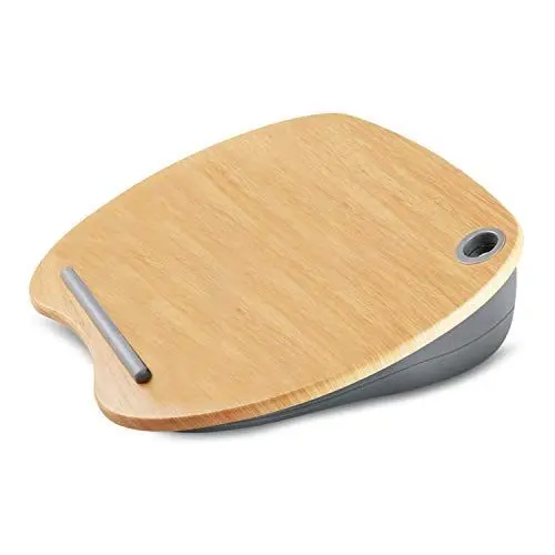 Produktbild: RICOO Knietablett mit Kissen Laptopkissen Kissentablett Schoßtablett Holzoptik & Kabelloch für max. 15,6 Zoll Notebook Zubehör LA0038 Laptop Tisch Unterlage Bett Lapdesk Ständer Computer Tablett