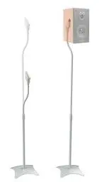 Produktbild: RICOO Lautsprecherständer Lautsprecher Ständer Universal BH08-G Höhenverstellbar Boxenständer Standfuss Stativ Boxen Speaker Stand Kabelführung, 1 Paar - Set 2 Stück Silber