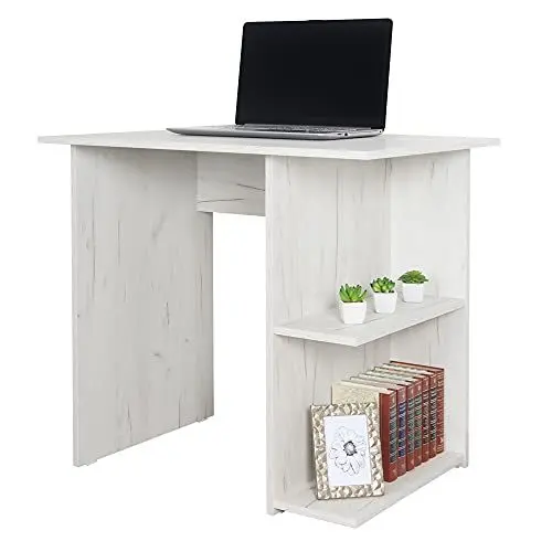 Produktbild: RICOO Schreibtisch klein 82 x 76 x 60 cm Eiche WM089-EP weiß Bürotisch Sekretär