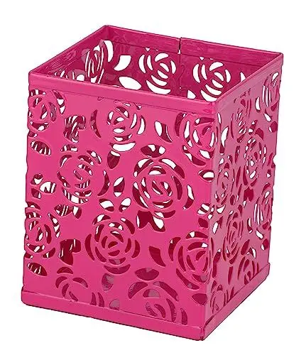 Produktbild: RICOO Stiftehalter Schreibtisch, Stifteköcher, Stiftebox B003-F, Schreibtisch Organizer, Metall Büro Organizer, Platzsparende Büro Organisation, Stiftebecher, Pen Holder, Fuchsia
