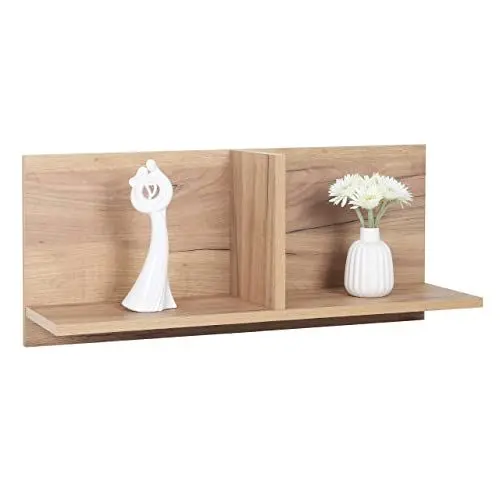 Produktbild: RICOO Wandregal 70 x 30 x 22 Braun Eiche Gold, Spanplatte aus Holz, Hängereral WM013-EG, Regal Wand, Bücherregal Bilderregal Fotoregal Küchenregal Hängend Wandboard Würfelregal Schweberegal