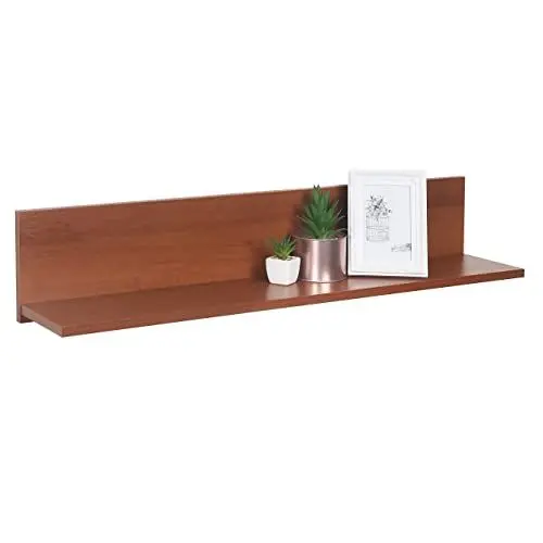 Produktbild: RICOO Wandregal 98 x 19 x 19 Braun Rustikal Eiche, Spanplatte aus Holz, Hängereral WM052-ER, Regal Wand, Bücherregal Bilderregal Fotoregal Küchenregal Hängend Wandboard Regalbrett Schweberegal