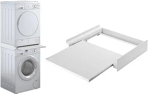 Produktbild: RICOO Zwischenbaurahmen Verbindungsrahmen Trockner auf Waschmaschine Übereinander Stellen Stapeln Universal Verbindung WM6053 Aufsatz Zwischenbausatz Schrank Verbinder Stapel-Bausatz