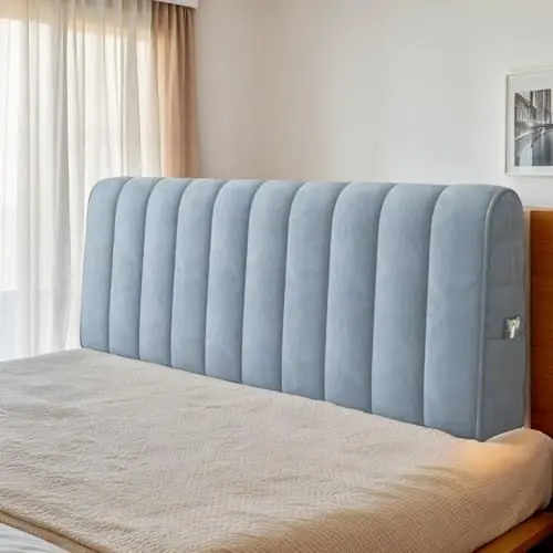 Produktbild: RICPYOIU Kopfteilbezug Staubdicht All-Inclusive Aus Samt Füllgröße Einzel Doppel King Queen Ideal Zur Verschönerung Ihrer Schlafzimmerdekoration Schützt Vor Staub Und Abnutzung,C,120cm