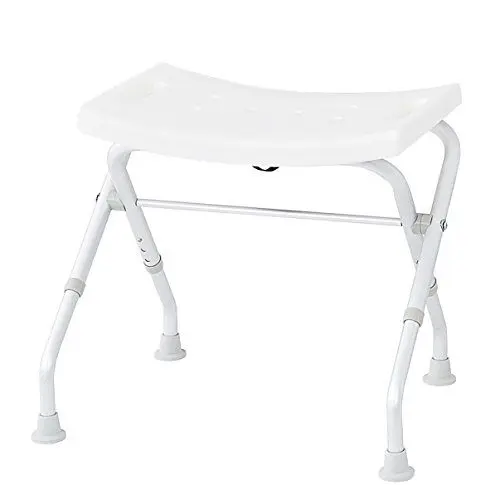 Produktbild: RIDDER Assistent A0050301 Klappbarer Badhocker, Hocker, Bad-Hocker, weiß, ca. 57x32x47-51 cm