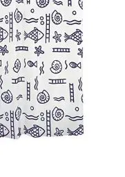 Produktbild: RIDDER Duschvorhang Textil ca. 240x180 cm Neptun, blau, inkl. Ringe | Waschbar | Fische | ÖkoTex