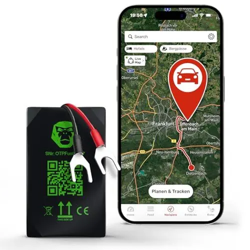 Produktbild: RideLink Tracer Go 2G GPS Tracker Auto Motorrad LKW - Peilsender mit SIM Karte, Echtzeit Live Tracking & Diebstahlmelder, Inklusive Navigation, IP54 Wasserdicht, Deutscher Support - Made in Germany