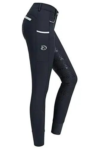 Produktbild: RIDERS CHOICE Damen Reithose mit Silikonvollbesatz und Handytasche, Limited Silver Design - RidersDeal Collection für Reiter, Anthracite, 36