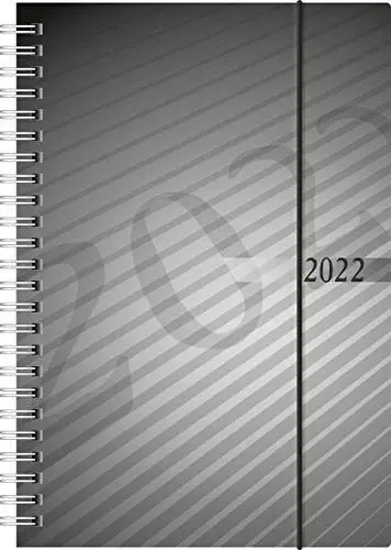 Produktbild: rido/idé 7021102902 Buchkalender futura 2, 2 Seiten = 1 Woche, 148 x 208 mm, PP-Einband anthrazit, Kalendarium 2022, Wire-O-Bindung