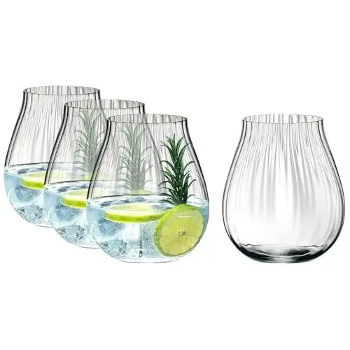 Produktbild: RIEDEL Gin Set Optic O, 4er Set, klares Kristallglas, maschinell gefertigt