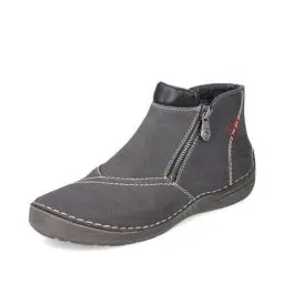Produktbild: Rieker Damen Ankle Boots 52581, Frauen Stiefeletten,uebergangsschuhe,uebergangsstiefel,lederstiefel,reißverschluss,Stiefel,grau (45),42 EU / 8 UK