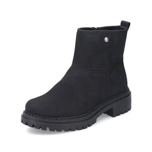 Produktbild: Rieker Damen Ankle Boots 72671, Frauen Stiefeletten,Kurzstiefel,uebergangsschuhe,uebergangsstiefel,gefüttert,Stiefel,schwarz (00),37 EU / 4 UK