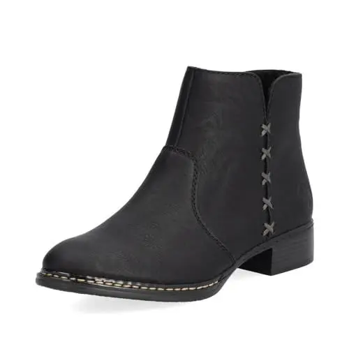 Produktbild: Rieker Damen Ankle Boots 73475, Frauen Stiefeletten,reißverschluss,Bootee,Booties,halbstiefel,Kurzstiefel,schwarz (00),38 EU / 5 UK