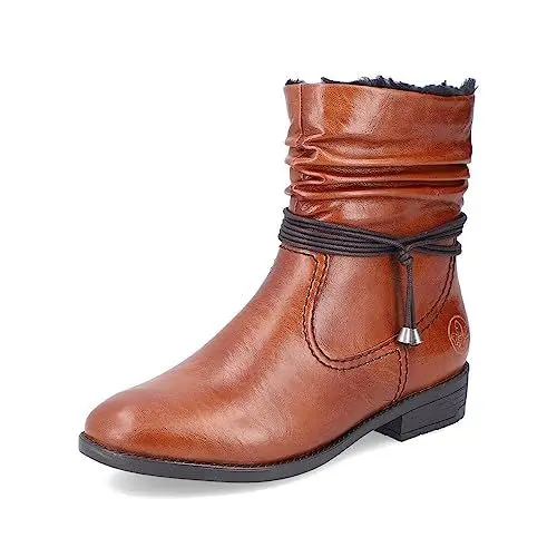 Produktbild: Rieker Damen Ankle Boots 73691, Frauen Stiefeletten,uebergangsschuhe,uebergangsstiefel,flach,Stiefel,Bootee,Booties,braun (24),38 EU / 5 UK