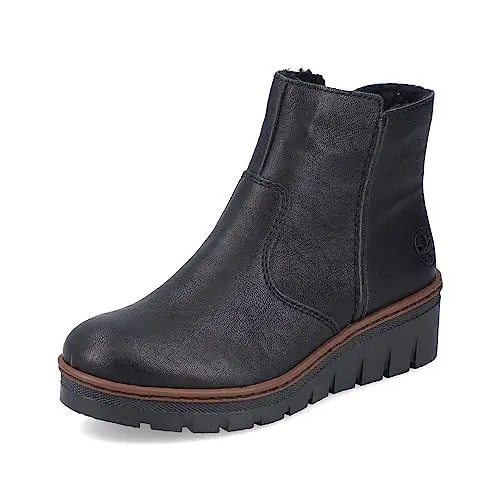 Produktbild: Rieker Damen Ankle Boots X9165, Frauen Stiefeletten,Stiefel,Bootee,Booties,halbstiefel,Kurzstiefel,uebergangsschuhe,schwarz (00),40 EU / 6.5 UK