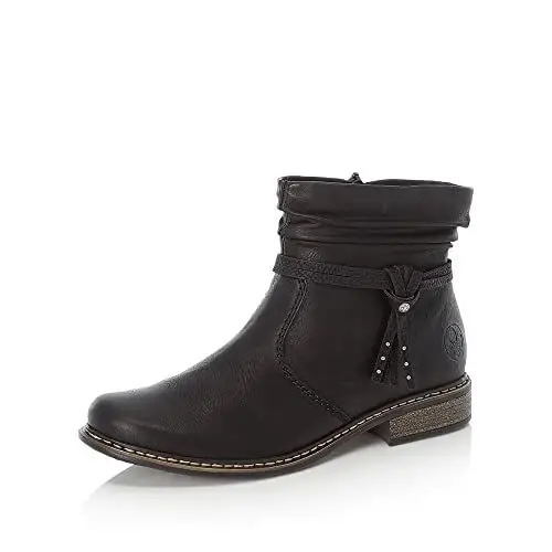 Produktbild: Rieker Damen Ankle Boots Z4953, Frauen Stiefeletten,uebergangsstiefel,flach,Stiefel,Bootee,Booties,halbstiefel,Kurzstiefel,schwarz (00),37 EU / 4 UK
