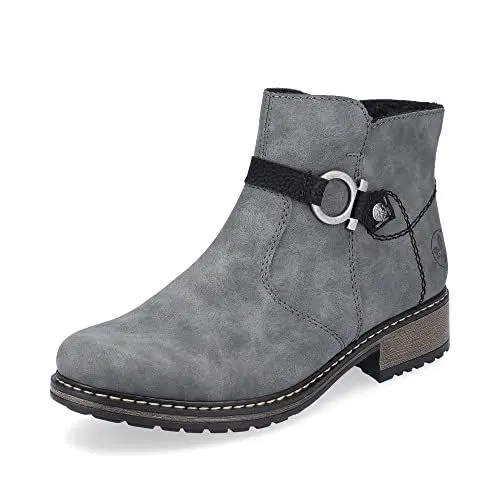 Produktbild: Rieker Damen Ankle Boots Z6869, Frauen Stiefeletten,Winterstiefeletten,Booties,halbstiefel,Kurzstiefel,uebergangsschuhe,grau (45),38 EU / 5 UK