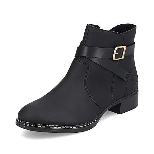 Produktbild: Rieker Damen Biker Boots 73495, Frauen Stiefeletten,Stiefel,Bootee,Booties,halbstiefel,Kurzstiefel,uebergangsschuhe,schwarz (00),40 EU / 6.5 UK