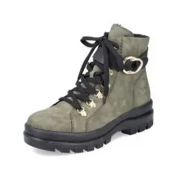 Produktbild: Rieker Damen Biker Boots X9023, Frauen Stiefeletten, lose Einlage,uebergangsstiefel,flach,Stiefel,Bootee,Booties,halbstiefel,grün (54),39 EU / 6 UK