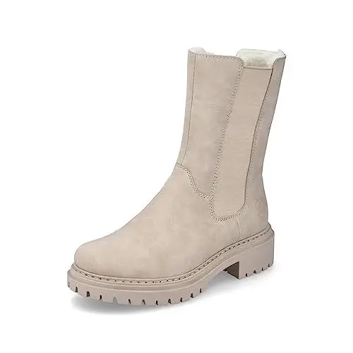Produktbild: Rieker Damen Chelsea Boots 72683, Frauen Stiefeletten,Schlupfstiefel,hoch,Stiefel,Bootee,Booties,halbstiefel,Kurzstiefel,beige (62),39 EU / 6 UK