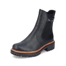 Produktbild: Rieker Damen Chelsea Boots 72690, Frauen Stiefeletten,uebergangsschuhe,uebergangsstiefel,Schlupfstiefel,hoch,Stiefel,schwarz (00),37 EU / 4 UK