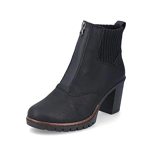 Produktbild: Rieker Damen Chelsea Boots Y2550, Frauen Stiefeletten,halbstiefel,Kurzstiefel,uebergangsschuhe,uebergangsstiefel,hoch,schwarz (00),40 EU / 6.5 UK