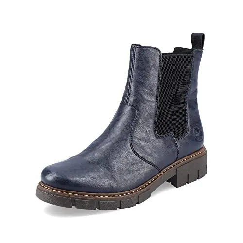 Produktbild: Rieker Damen Chelsea Boots Z3561, Frauen Stiefeletten,Schlupfstiefel,flach,Stiefel,Bootee,Booties,halbstiefel,Kurzstiefel,blau (14),36 EU / 3.5 UK