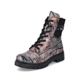 Produktbild: Rieker Damen Combat Boots Y2421, Frauen Stiefeletten,Bootee,Booties,halbstiefel,Kurzstiefel,uebergangsschuhe,Multi (00),37 EU / 4 UK