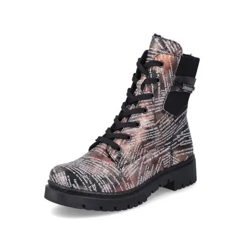 Produktbild: Rieker Damen Combat Boots Y2421, Frauen Stiefeletten,Bootee,Booties,halbstiefel,Kurzstiefel,uebergangsschuhe,Multi (00),37 EU / 4 UK