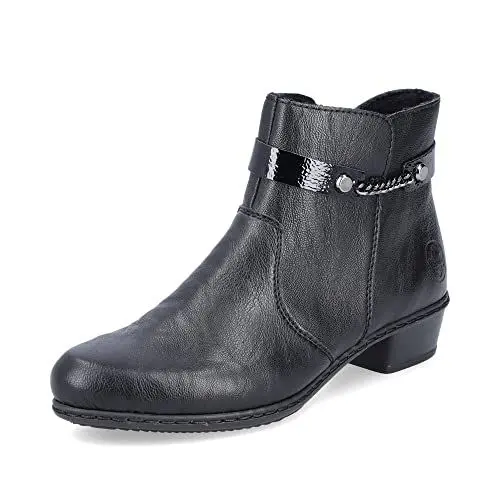 Produktbild: Rieker Damen Klassische Stiefeletten Y0783, Frauen Stiefeletten,Kurzstiefel,uebergangsschuhe,uebergangsstiefel,Boots,schwarz (00),39 EU / 6 UK