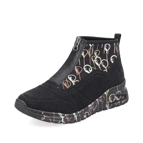 Produktbild: Rieker Damen Low-Top Sneaker M4953, Frauen Halbschuhe, lose Einlage,Freizeit,sportlich,straßenschuhe,Strassenschuhe,schwarz (00),40 EU / 6.5 UK