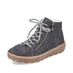 Produktbild: Rieker Damen Low-Top Sneaker N1020, Frauen Halbschuhe,lose Einlage,Sportschuhe,Freizeitschuhe,Turnschuhe,Laufschuhe,Freizeit,grau (45),37 EU / 4 UK