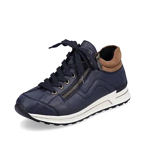 Produktbild: Rieker Damen Low-Top Sneaker N1400, Frauen Halbschuhe, lose Einlage,Turnschuhe,Laufschuhe,Freizeit,sportlich,straßenschuhe,blau (14),41 EU / 7.5 UK