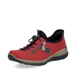 Produktbild: Rieker Damen Low-Top Sneaker N3267, Frauen Halbschuhe,Strassenschuhe,Freizeitschuhe,Turnschuhe,Laufschuhe,Freizeit,sportlich,rot (33),38 EU / 5 UK