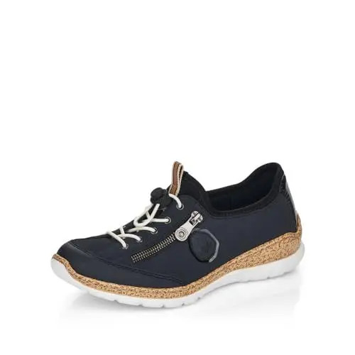 Produktbild: Rieker Damen Low-Top Sneaker N4263, Frauen Halbschuhe,Freizeitschuhe,Turnschuhe,Laufschuhe,straßenschuhe,Strassenschuhe,blau (14),39 EU / 6 UK