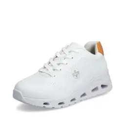 Produktbild: Rieker Damen Low-Top Sneaker N5202, Frauen Halbschuhe,lose Einlage,Keilabsatz,Wedge Heel,straßenschuhe,Strassenschuhe,Weiss (80),40 EU / 6.5 UK
