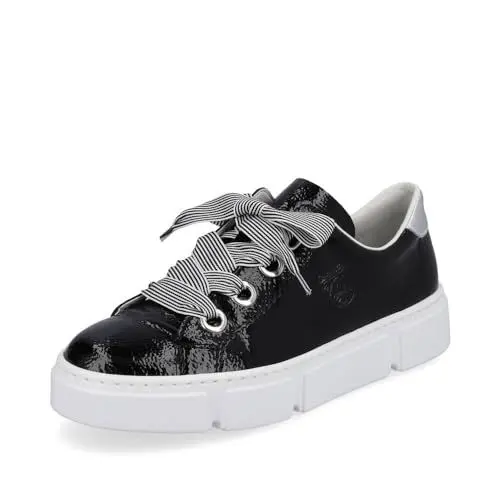 Produktbild: Rieker Damen Low-Top Sneaker N59A2, Frauen Halbschuhe,Strassenschuhe,Sportschuhe,Freizeitschuhe,Turnschuhe,Laufschuhe,schwarz (00),41 EU / 7.5 UK